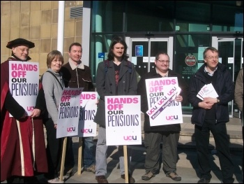 UCU pickets at Bradford University, photo Iain Dalton