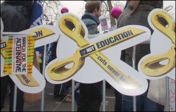 Members of the teachers' union NUT on the 26 March TUC demonstration, photo Suzanne Beishon