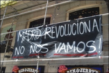 'Madrid revolution - we're not moving': Photo Sarah Wrack