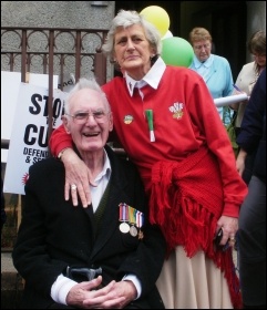 Noddfa Teilo  Dennis Bice and Rhian Barr, photo Socialist Party Wales