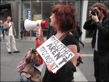 Socialist Party members on a 'Slutwalk' protest in Newcastle, photo E Brunskill