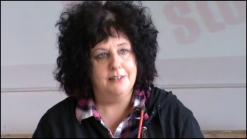 Janice Godrich, president, PCS, photo Socialist Party
