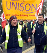 Demonstration in Southampton by Unite and Unison against Tory attacks on terms and conditions and cuts in public services, photo by Dave Smith