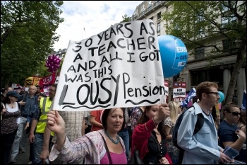 30 June coordinated strike action by the PCS civil service union and NUT, ATL and UCU teaching unions, photo Paul Mattsson