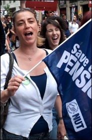 30 June coordinated strike action by the PCS civil service union and NUT, ATL and UCU teaching unions, photo Paul Mattsson