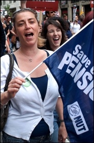 30 June coordinated strike action by the PCS civil service union and NUT, ATL and UCU teaching unions, photo Paul Mattsson