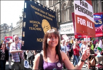 Newcastle: 30 June coordinated strike action by the PCS civil service union and NUT, ATL and UCU teaching unions , photo Elaine Brunskill