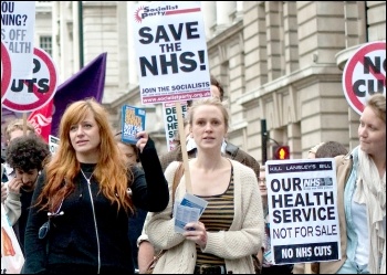 Marching against NHS cuts and privatisation , photo by Paul Mattsson