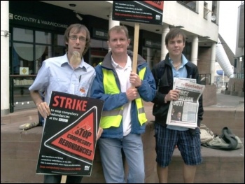 Picketing in Coventry, BBC NUJ strike 1.8.11, photo Lenny Shail Picketing in Coventry, BBC NUJ strike 1.8.11, photo Lenny Shail