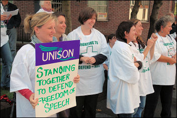 Manchester mental health workers on strike, photo Christian Bunke