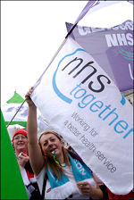 On the 'Save the NHS' march, 3 November 2007 , photo Paul Mattsson