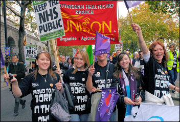 On the 3 November Save the NHS march, photo Paul Mattsson