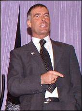 Tommy Sheridan speaking at a Campiagn for a New Workers Party meeting in Liverpool, photo Harry Smith