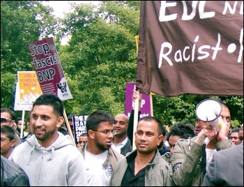 Youth Fight for Jobs placard on the successful anti-EDL demonstration in Tower Hamlets in June 2010