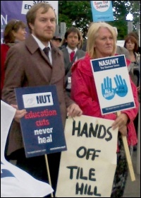 School students and teachers protest against academies at Tile Hill Wood school in Coventry , photo Coventry Socialist Party School students and teachers protest against academies at Tile Hill Wood school in Coventry , photo Coventry Socialist Party