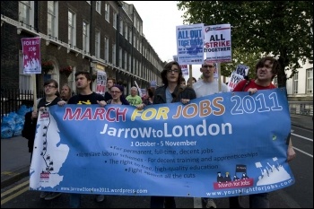 YFJ contingent on NSSN march to Congress House, 11 Sept 2011, photo Paul Mattsson