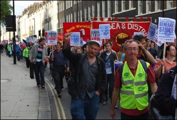 National Shop Stewards Network demonstration to lobby the TUC 11 September 2011, photo Sujeeth