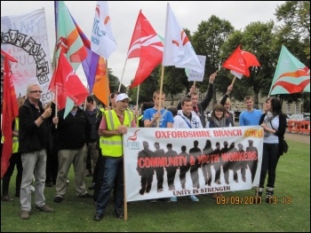 Youth workers’ strike and lobby in Witney, Oxfordshire, John Gilman