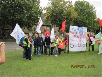 Youth workers’ strike and lobby in Witney, Oxfordshire, John Gilman