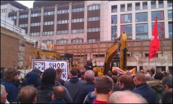 Electricians invade the Farringdon construction site, 21.9.11, Neil Cafferky