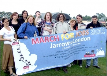 Support for Jarrow March at the Durham Miners' Gala , photo by Northern Region SP 