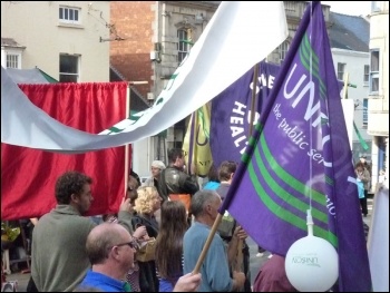 Demo against NHS privatisation, Stroud, 24.9.11, Chris Lamb
