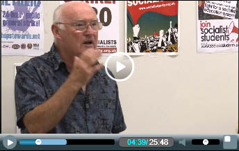 Peter Taaffe addresses the London Socialist Party meeting