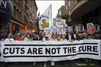 Demonstration at start of Tory Party conference, Manchester  2.10.11, photo Paul Mattsson