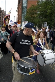 Demonstration at start of Tory Party conference, 2.10.11, photo Paul Mattsson