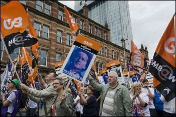 Demonstration at start of Tory Party conference, 2.10.11, photo Paul Mattsson