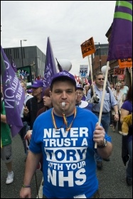 TUC protest at the Tory Party conference, photo Paul Mattsson
