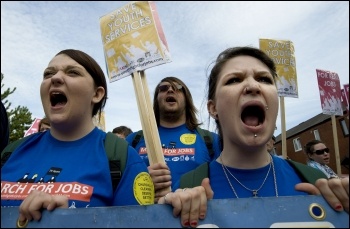 Youth Fight for Jobs Jarrow March 2011 launch demonstration in Jarrow, photo Paul Mattsson