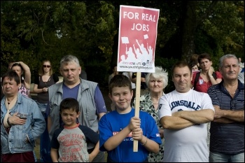 Youth Fight for Jobs Jarrow March 2011 launch demonstration in Jarrow, photo Paul Mattsson