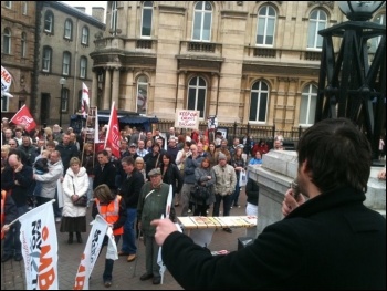 700 strong march in Hull with Youth Fight for Jobs Jarrow Marchers and workers from BAE in Brough., photo by Paul Callanan