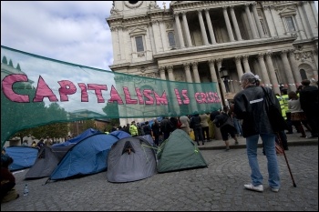 Anti-capitalist protest outside St Pauls in London following the Wall Street protests - We are the 99%, photo Paul Mattsson