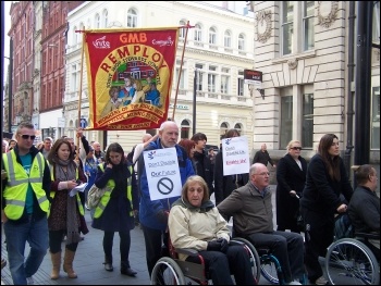 Hardest Hit demo, Cardiff, 22.10.11, photo Cardiff Socialist Party