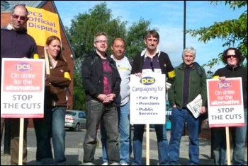 Land registry PCS workers on strike in Leicester on June 30th 2011 , photo by Jude Jackson 
