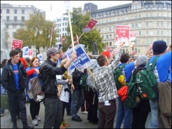 Jarrow march rally in Trafalgar Square, 5.11.11