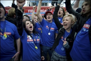 Jarrow March 2011: Jarrow March for Jobs arrives in London, photo Paul Mattsson