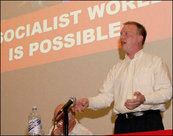Matt Wrack, FBU General secretary, speaks at Socialism 2005, photo Paul Mattsson