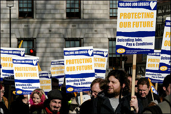 PCS on strike in February 2007, photo Paul Mattsson