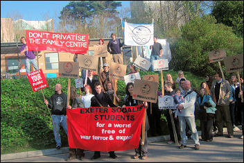 Exeter Socialist Students organised a protest outside the office of the university vice-chancellor, photo Exeter Socialist Students