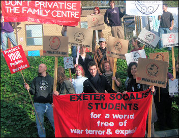 Exeter Socialist Students organised a protest outside the office of the university vice-chancellor, photo Exeter Socialist Students