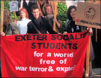 Exeter Socialist Students organised a protest outside the office of the university vice-chancellor, photo Exeter Socialist Students