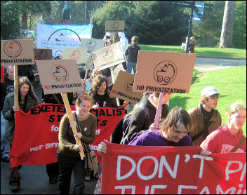 Exeter Socialist Students organised a protest outside the office of the university vice-chancellor, photo Exeter Socialist Students