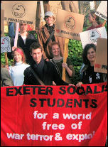 Exeter Socialist Students organised a protest outside the office of the university vice-chancellor, photo Exeter Socialist Students