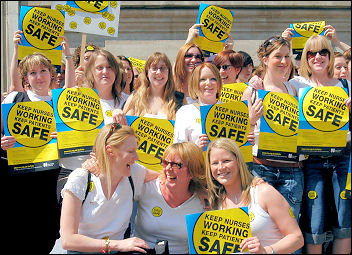 Unison and RCN lobby of parliament in 2006, photo Paul Mattsson