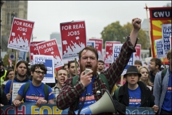 Jarrow March for Jobs 2011 arrives in London, photo Paul Mattsson