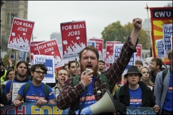 Jarrow March 2011: Jarrow March for Jobs arrives in London, photo Paul Mattsson