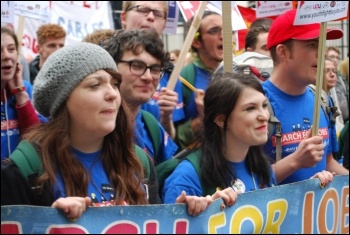 The Jarrow March for Jobs 2011 ends with a demonstration in London on 5 November , photo Sujeeth